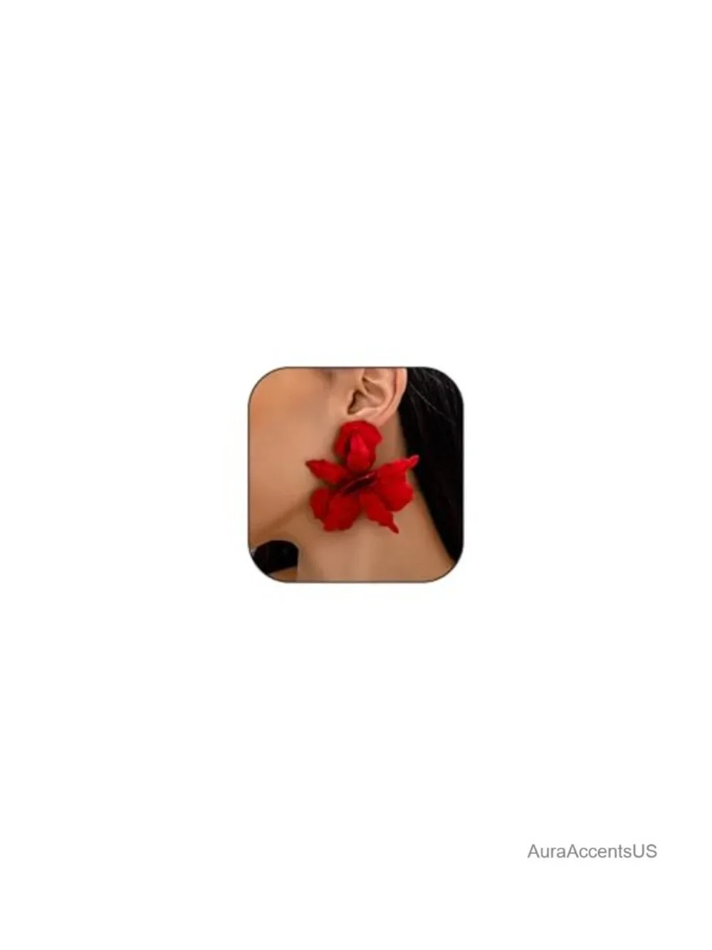 Gold Flower Dangle Earrings Trendy Statement Floral Stud Jewelry for Women